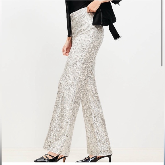 LOFT Sequin Straight Leg Pants Size 6 NWT! - Picture 2 of 5